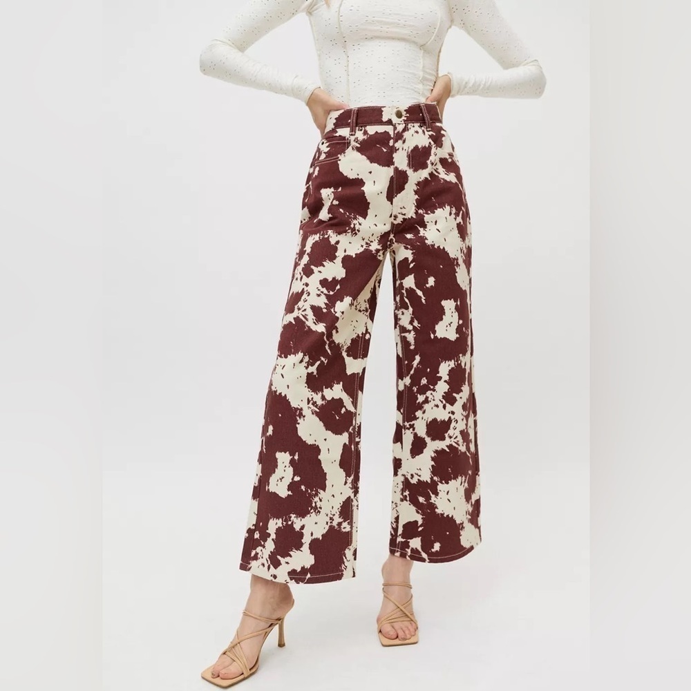 BDG Urban Outfitters high and wide cow print jeans